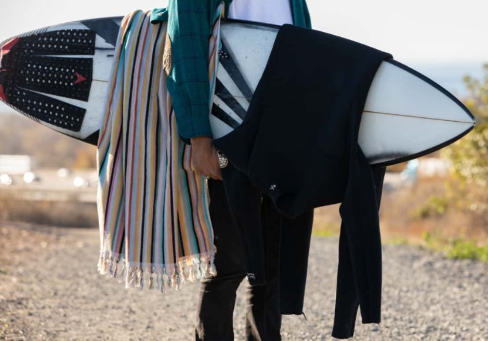 Wetsuit drogen Wetsuit uithangen over board
